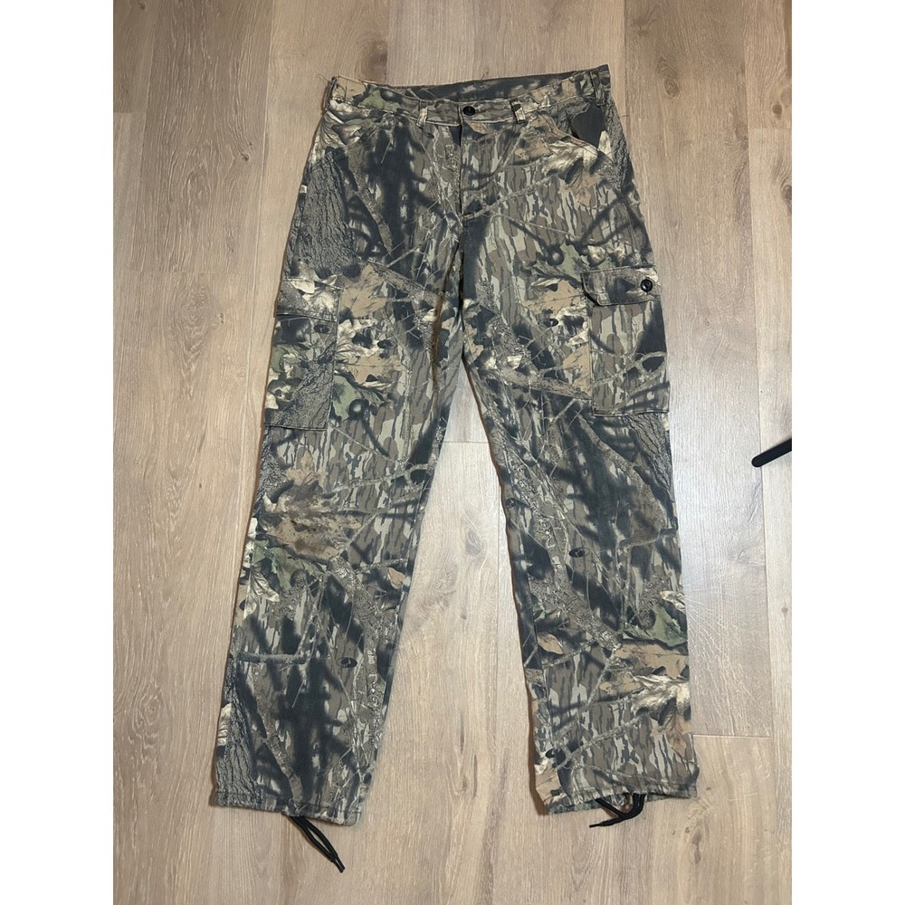 Men's Camo Cargo Pants Size 34x31 Mossy Oak Break-Up Hunting Utility Trousers